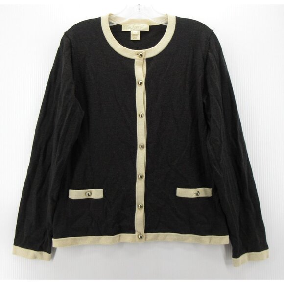 Coach Sweater Large Merino Wool Cardigan Button Up Pockets knit - Picture 1 of 10
